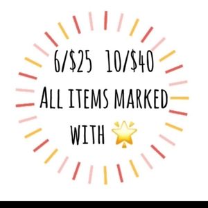 🌟All star marked items NOW 6/$25 10/$40!!